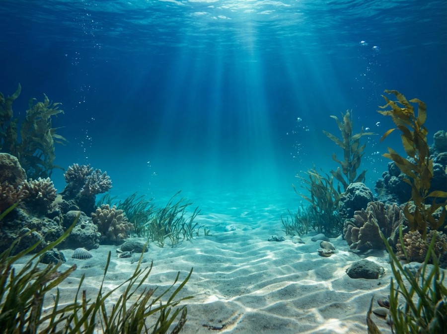 A bright sand-bottom PokeOcean habitat players can decorate