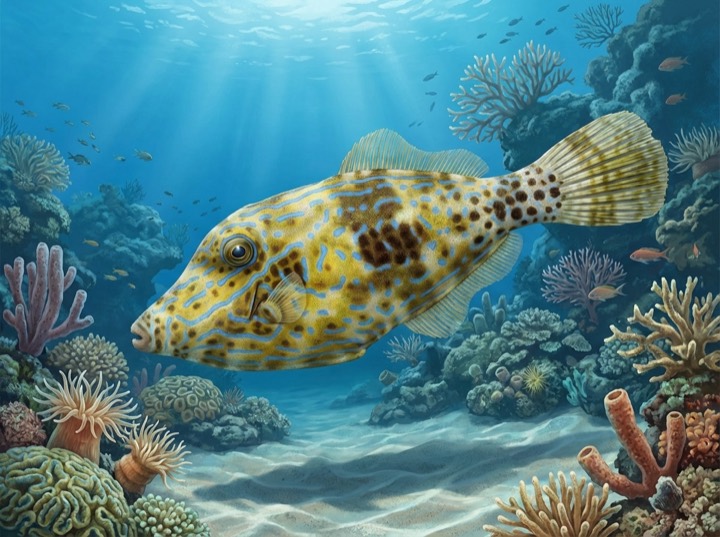 Scrawled Filefish catalog art